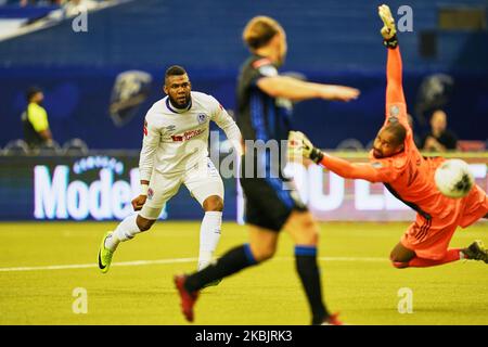 !09! Segna il suo secondo gol durante la partita finale della CONCACACAF Champions League tra Montreal Impact e il CD Olimpia all'Olympic Stadium di Montreal, Canada, il 11 marzo 2020. (Foto di Ulrik Pedersen/NurPhoto) Foto Stock