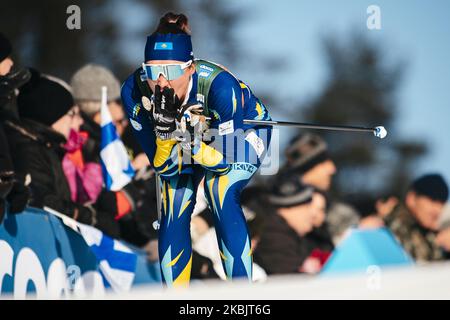 Angelina Shuryga gareggia durante l'intervallo di 10,0 km di fondo femminile della FIS Cross Country World Cup di Lahti, Finlandia, il 29 febbraio 2020. (Foto di Antti Yrjonen/NurPhoto) Foto Stock