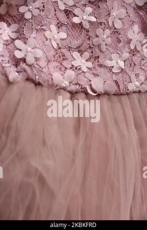 Fondo rosa polvere, tessuto, tessuto, colore alla moda. Foto Stock