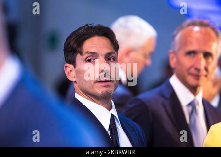 Pier Silvio Berlusconi, Vice presidente Esecutivo e Amministratore Delegato di Mediaset, in occasione dell'assemblea generale degli azionisti presso la sede centrale di Mediaset a Milano Nord, il 27 giugno 2018. (Foto di Mairo Cinquetti/NurPhoto) Foto Stock