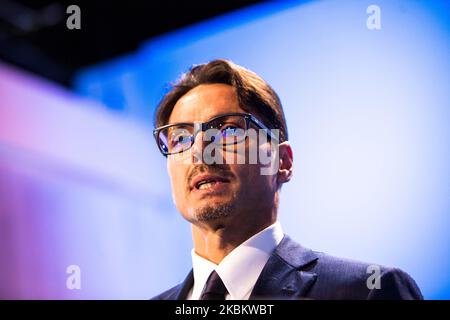 Pier Silvio Berlusconi, Vice presidente Esecutivo e Amministratore Delegato di Mediaset, in occasione dell'assemblea generale degli azionisti presso la sede centrale di Mediaset a Milano Nord, il 27 giugno 2018. (Foto di Mairo Cinquetti/NurPhoto) Foto Stock