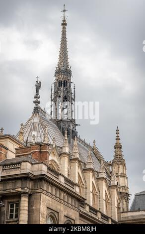 Sainte Chappelle Cattedrale in stile gotico reale nell'isola Île de la Cité., Parigi, Francia Foto Stock