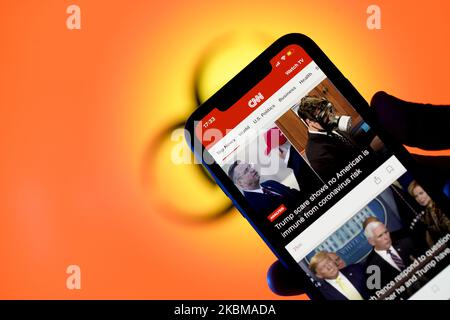 L'applicazione di notizie CNN è visto su un iPhone in questa foto di illustrazione a Varsavia, Polonia il 10 marzo 2020. (Foto Illustrazione di Jaap Arriens/NurPhoto) Foto Stock