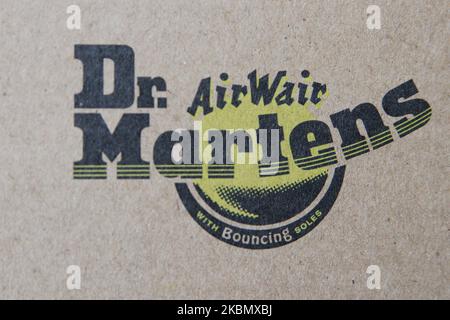 Il logo del Dr. Martens 1460 Air Wair è visto a Oslonino, Polonia il 25 aprile 2020 (Foto di Michal Fludra/NurPhoto) Foto Stock