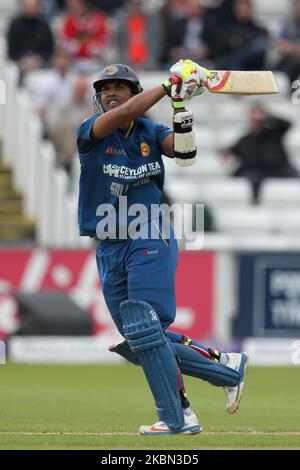 Dinesh Chandimal dello Sri Lanka battendo durante il 2nd ODI tra Inghilterra e Sri Lanka presso l'Emirates Riverside, Chester le Street Domenica 25h Maggio 2014 (Foto di Mark Fletcher/MI News/NurPhoto) Foto Stock
