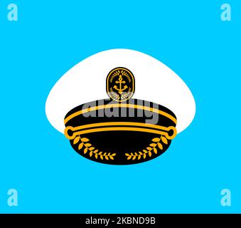 Captain cap icona isolato. Illustrazione vettoriale Illustrazione Vettoriale