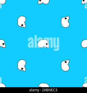 Disegno grafico di pixel del cranio senza cuciture. Sfondo cranio a 8 bit. Texture vettoriale pixel Illustrazione Vettoriale