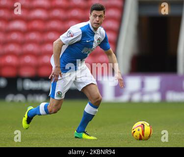 Jason Lowe of Blackburn Rovers durante la partita del campionato Sky Bet tra Middlesbrough e Blackburn Rovers al Riverside Stadium di Middlesbrough sabato 8th febbraio 2014. (Foto di Mark Fletcher/MI News/NurPhoto) Foto Stock