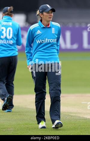 Capitano d'Inghilterra Charlotte Edwards durante il primo giorno Internazionale tra le Donne d'Inghilterra e l'India a Scarborough CC, North Marie Road, Scarborough giovedì 21st agosto 2014 (Foto di Mark Fletcher/MI News/NurPhoto) Foto Stock