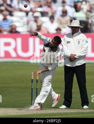 Adil Rashid dello Yorkshire durante la partita del LV County Championship tra Yorkshire e Durham a Headingley Cricket Ground, St Michaels Lane, Leeds, mercoledì 9th luglio 2014 (Foto di Mark Fletcher/MI News/NurPhoto) Foto Stock