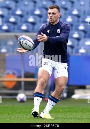 Il ben White scozzese durante la corsa di un capitano al BT Murrayfield Stadium, Edimburgo. Data immagine: Venerdì 4 novembre 2022. Foto Stock