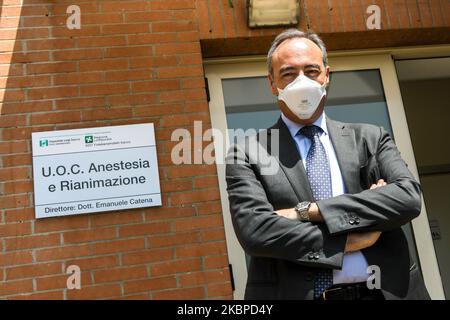 Giulio Gallera inaugura la nuova unità di terapia intensiva presso l'Ospedale sacco di Milano, maggio 29 2020. Inaugurazione della nuova unità di terapia intensiva presso l'Ospedale sacco di Milano, dove verranno assunti pazienti affetti da Covid-19. (Foto di Mairo Cinquetti/NurPhoto) Foto Stock