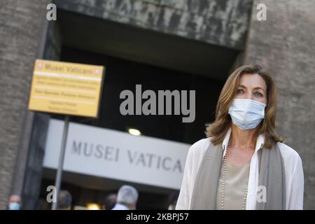 (EDITORIAL NEWS USE ONLY â€“ STRICTLY NO COMMERCIAL OR MERCHANDISING USAGE) Museums Director Barbara Jatta stands outside the entrance of the Vatican Museums (Musei Vaticani) which reopen to the public on June 1, 2020 in The Vatican, while the city-state eases its lockdown aimed at curbing the spread of the COVID-19 infection, caused by the novel coronavirus. (Photo by Massimo Valicchia/NurPhoto) Stock Photo