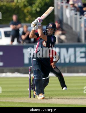 David Willey of Northants battendo durante il Nat West T20 Blast North Division incontro tra Durham e Northamptonshire presso l'Emirates Riverside, Chester le Street Venerdì 24th Luglio 2014 (Foto di Mark Fletcher/MI News/NurPhoto) Foto Stock