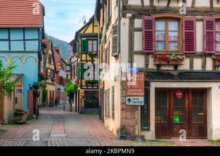 Ribeauville, Alsazia, Alto Reno, Grand Est, Francia Foto Stock