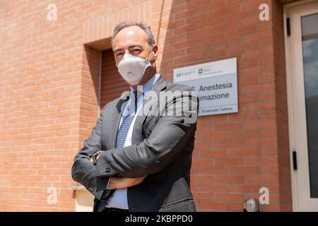 Giulio Gallera inaugura la nuova unità di terapia intensiva per pazienti affetti da Coronavirus (Covid-19) presso l'Ospedale Luigi sacco il 29 maggio 2020 a Milano. (Foto di Alessandro Bremec/NurPhoto) Foto Stock