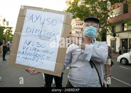 Manifestazione contro la privatizzazione delle aziende sanitarie il 20 giugno 2020 a Madrid Spagna (Foto di Oscar Gonzalez/NurPhoto) Foto Stock