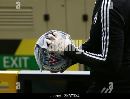 A ball being disinfected during the Sky Bet Championship match between Fulham and Birmingham City at Craven Cottage, London on Saturday 4th July 2020. (Photo by Jacques Feeney/MI News/NurPhoto) Stock Photo