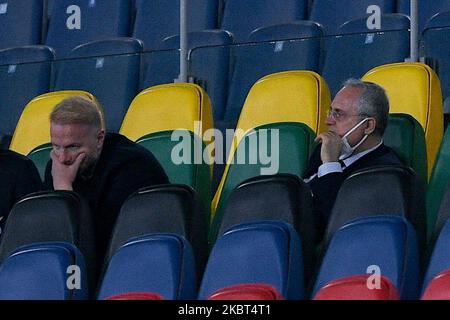 Claudio Lotito proprietario della SS Lazio durante la Serie Un incontro tra SS Lazio e AC Milan allo Stadio Olimpico di Roma il 4 luglio 2020. (Foto di Giuseppe Maffia/NurPhoto) Foto Stock