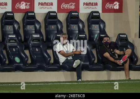 Il manager del FC Barcelona Quique Setien durante la partita spagnola la Liga tra Villarreal CF e il FC Barcelona allo stadio la Ceramica il 5 luglio 2020. (Foto di Jose Miguel Fernandez/NurPhoto) Foto Stock