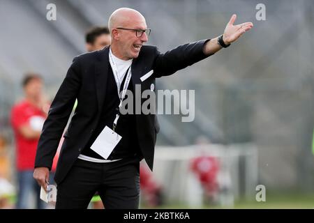 Simone Banchieri durante il playoff di Serie C tra Carpi e Novara allo Stadio Sandro Cabassi il 13 luglio 2020 a Carpi, Italia. (Foto di Emmanuele Ciancaglini/NurPhoto) Foto Stock