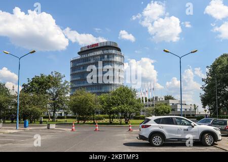 La costruzione della raffineria di Lotos si trova a Danzica, Polonia, il 15 luglio 2020 (Foto di Michal Fludra/NurPhoto) Foto Stock