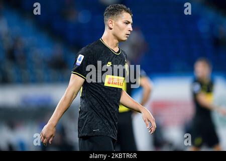 Sebastiano Esposito del FC Internazionale durante la Serie A match tra Spal e FC Internazionale allo Stadio Paolo Mazza di Ferrara, Italia, il 16 luglio 2020. (Foto di Giuseppe Maffia/NurPhoto) Foto Stock