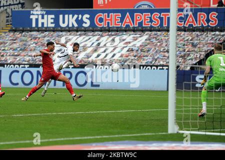 Rhian Brewster in action during the Sky Bet Championship match between Swansea City and Bristol City at Liberty Stadium on July 18, 2020 in Swansea, Wales. (Photo by MI News/NurPhoto) Stock Photo