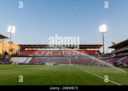 Cfr Cluj Gruia: Dr.-Constantin-Radulescu-Stadium è vuoto a causa di COVID-19 restrizioni, Cluj-Napoca, Romania il 28 luglio 2020. (Foto di Flaviu Buboi/NurPhoto) Foto Stock