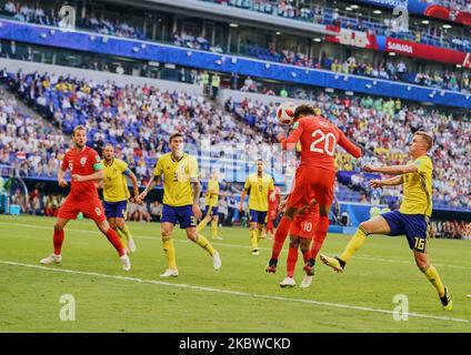 DELE Alli d'Inghilterra segnerà 0-2 nel 59rd minuto durante la partita di Coppa del mondo FIFA Inghilterra contro Svezia alla Samara Arena, Samara, Russia il 7 luglio 2018. (Foto di Ulrik Pedersen/NurPhoto) Foto Stock