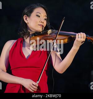 Il musicista jazz Maureen Choi Quartet durante la sua esibizione alla prima edizione del Jazz Palacio Real di Madrid, Spagna, il 01 agosto 2020. (Foto di Oscar Gonzalez/NurPhoto) Foto Stock