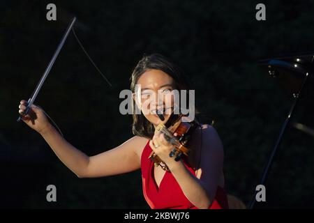 Il musicista jazz Maureen Choi Quartet durante la sua esibizione alla prima edizione del Jazz Palacio Real di Madrid, Spagna, il 01 agosto 2020. (Foto di Oscar Gonzalez/NurPhoto) Foto Stock