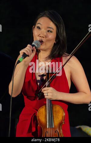 Il musicista jazz Maureen Choi Quartet durante la sua esibizione alla prima edizione del Jazz Palacio Real di Madrid, Spagna, il 01 agosto 2020. (Foto di Oscar Gonzalez/NurPhoto) Foto Stock