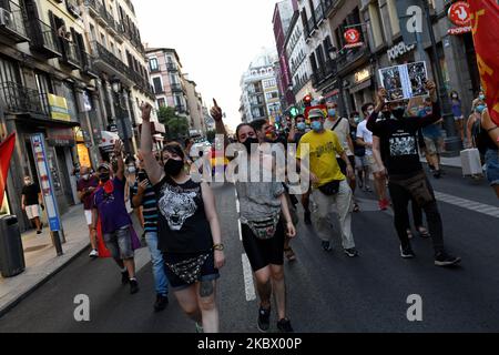 Protesta contro la monarchia spagnola a Madrid il 9th agosto 2020. (Foto di Juan Carlos Lucas/NurPhoto) Foto Stock