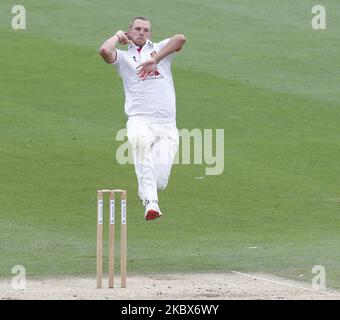 HOVE, Regno Unito, 15 AGOSTO: Jamie Porter di Essex in azione durante il giorno uno del Bob Willis Trophy Southern Group tra Sussex CCC e Essex CCC a 1st Central County Ground, Brighton and Hove, Inghilterra il 15th agosto, 2020 (Foto di Action Foto Sport/NurPhoto) Foto Stock