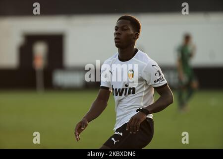 Yunus di Valencia CF durante il preason LaLiga match tra Valencia CF e CD Castellon a Valencia sports City a Paterna, Spagna, il 22 agosto 2020. (Foto di Jose Miguel Fernandez/NurPhoto) Foto Stock