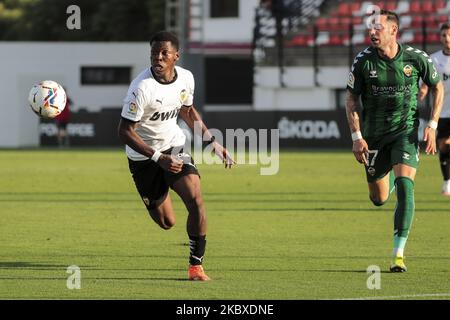 Yunus di Valencia CF durante il preason LaLiga match tra Valencia CF e CD Castellon a Valencia sports City a Paterna, Spagna, il 22 agosto 2020. (Foto di Jose Miguel Fernandez/NurPhoto) Foto Stock