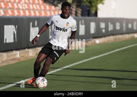 Yunus di Valencia CF durante il preason LaLiga match tra Valencia CF e CD Castellon a Valencia sports City a Paterna, Spagna, il 22 agosto 2020. (Foto di Jose Miguel Fernandez/NurPhoto) Foto Stock