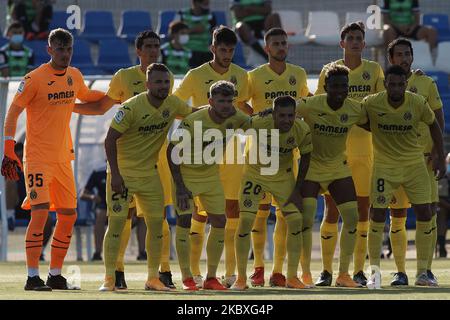 Linea Villarreal (L-R) Filip Jorgensen, Dani Parejo, Fernando Niño, Copete, Pau Torres, Dani Parejo, Javier Ontiveros, Alberto Moreno, Ruben pena, Samuel Chukwueze e Francis Coquelin di Villarreal durante la partita amichevole pre-stagione tra Villarreal CF e FC Cartagena alla Pinatar Arena il 23 agosto 2020 a Murcia, Spagna. (Foto di Jose Breton/Pics Action/NurPhoto) Foto Stock