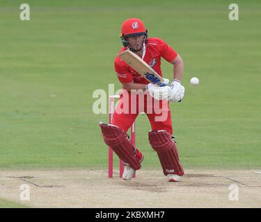 Alex Davies del Lancashire battendo durante la partita Vitality Blast T20 tra il Durham County Cricket Club e il Lancashire a Emirates Riverside, Chester le Street, Regno Unito, il 27 agosto 2020. (Foto di Mark Fletcher/MI News/NurPhoto) Foto Stock