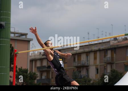 Gianmarco tamberi durante il secondo giorno della 110° edizione dei campionati italiani di atletica allo Stadio Colbachini di Padova il 29 agosto 2020. (Foto di massimo Bertolini/NurPhoto) Foto Stock