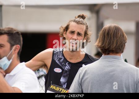 Gianmarco tamberi durante il secondo giorno della 110° edizione dei campionati italiani di atletica allo Stadio Colbachini di Padova il 29 agosto 2020. (Foto di massimo Bertolini/NurPhoto) Foto Stock