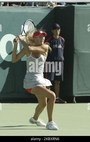 Maria Sharapova di Russia in azione in tribunale la sua partita al Parco Olimpico di Seoul, Corea del Sud, il 3 ottobre 2004. (Foto di Seung-il Ryu/NurPhoto) Foto Stock