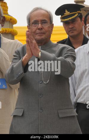 File Foto : Shri Pranab Mukherjee, ex presidente dell'India e Bharat Ratna, è morto alle 84 dopo aver combattuto una lunga malattia. I leader e le persone di spicco di tutti i settori della vita hanno pianto per lo stallo politico, a Nuova Delhi, in India. (Foto di Debajyoti Chakraborty/NurPhoto) Foto Stock