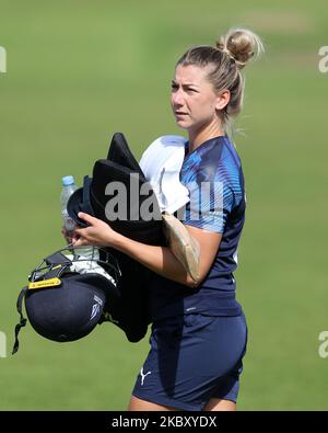 Ami Campbell of Northern Diamonds durante il Rachel Heyhoe Flint Trophy match tra Northern Diamonds e Loughborough Lightning a Emirates Riverside, Chester le Street, Inghilterra, il 31 agosto 2020. (Foto di Mark Fletcher/MI News/NurPhoto) Foto Stock