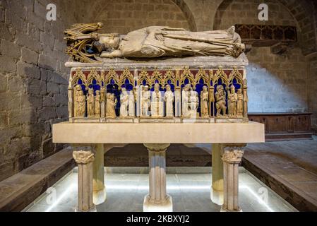 Tomba gotica di Sant Narcís all'interno della basilica di Sant Feliu a Girona (Catalogna, Spagna) ESP: Sepolcro Gótico de Sant Narcís, Gerona. Cataluña España Foto Stock