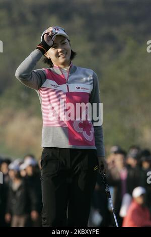 1 novembre 2009-Incheon, Corea del Sud-Na Yeon Choi della Corea del Sud sulla 18th buche durante il round finale del campionato Hana Bank Kolon allo Sky 72 Golf Club il 1 novembre 2009 a Incheon, Corea del Sud. (Foto di Seung-il Ryu/NurPhoto) Foto Stock