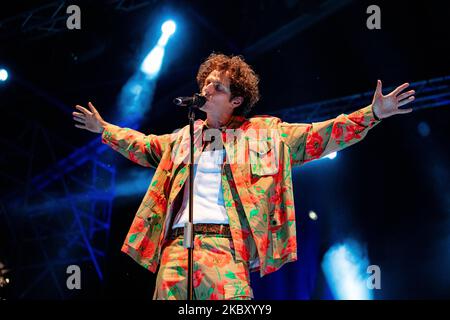 Ghemon suona dal vivo al Castello Sforzesco per la tenuta Sforzesca il 31 agosto 2020 a Milano. (Foto di Alessandro Bremec/NurPhoto) Foto Stock