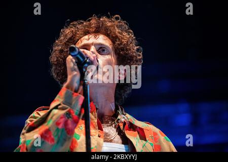 Ghemon suona dal vivo al Castello Sforzesco per la tenuta Sforzesca il 31 agosto 2020 a Milano. (Foto di Alessandro Bremec/NurPhoto) Foto Stock