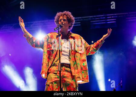 Ghemon suona dal vivo al Castello Sforzesco per la tenuta Sforzesca il 31 agosto 2020 a Milano. (Foto di Alessandro Bremec/NurPhoto) Foto Stock